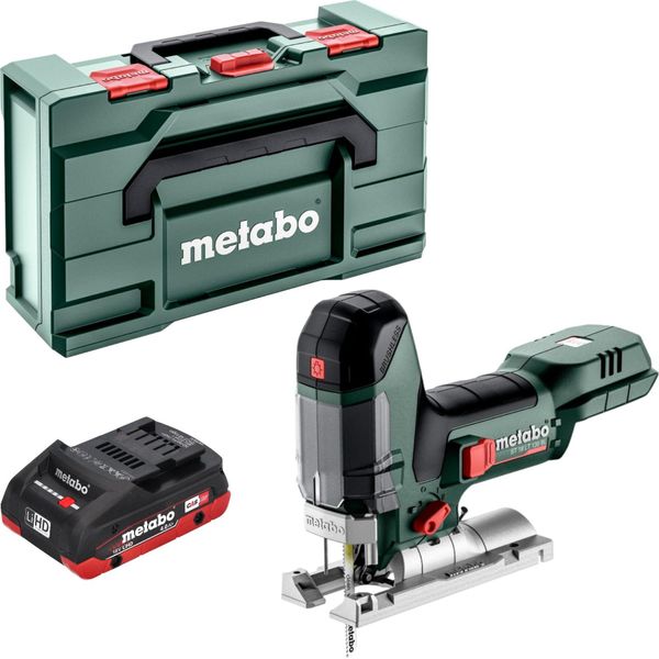 Metabo St 18 Lt 130 Bl Seghetto Alternativo A Batteria 18 V 130 Mm Senza Spazzole + 1X Batteria Lihd 4,0 Ah + Metabox - Senza Caricabatterie-image