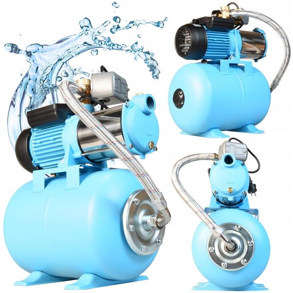 Acquedotto Domestico Mh 1300 - Pompa Centrifuga (6000 L/H, 1300 W, Prevalenza 55 M) - Serbatoio Di Pressione Da 24 L - Impianto Automatico Per Acqua Sanitaria Con Manometro - 24 Litri-image
