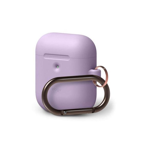 Elago Custodia Di Ricarica Wireless In Silicone Da Appendere Per Airpods 2 / Airpods 1 Lavanda-image