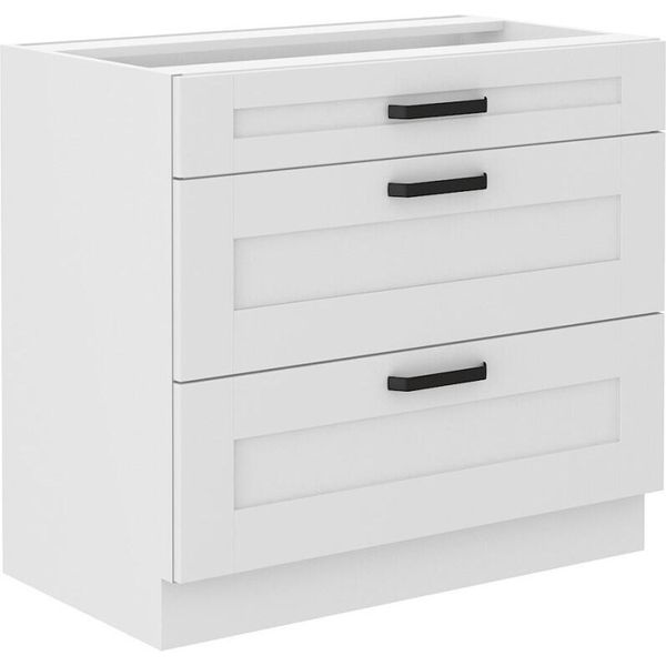 Armadietto Inferiore Con Cassetti Laili - Larghezza 80 Cm, Bianco-image