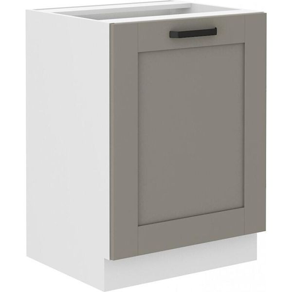 Armadietto Inferiore Ad Anta Singola Laili - Larghezza 60 Cm, Grigio Chiaro / Bianco-image