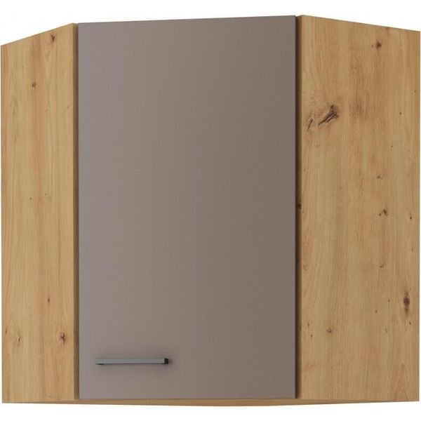 Armadietto Superiore Ad Angolo Balija - 60X60 Cm, Grigio Tartufo / Rovere Artisan-image