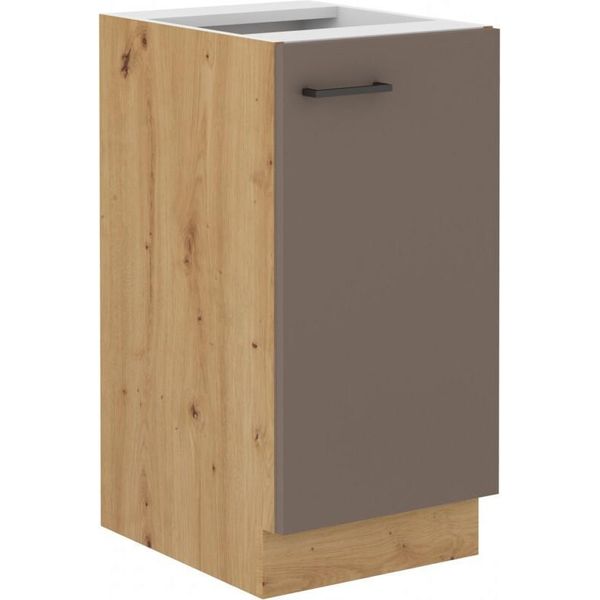 Armadietto Inferiore Ad Anta Singola Balija - Larghezza 40 Cm, Grigio Tartufo / Rovere Artisan-image