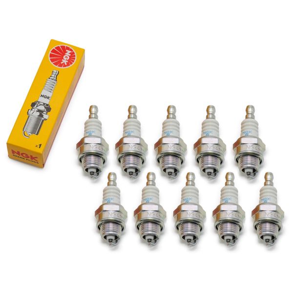 Set Di Candele Ngk 10X BPMR7A Con Soppressione Delle Interferenze, 4345 / 4626 / 4647 / 5959 / 6703 Compatibile Con Decespugliatori Falciatrici Motoseghe-image