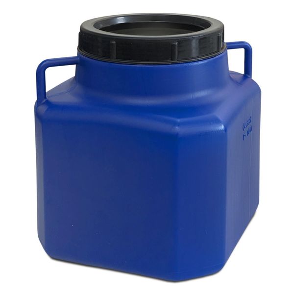 Plasteo® 10 Litri Barile A Collo Largo Blu Con Coperchio E Manici, Senza Bpa Per Alimenti Barile Da Campeggio Barile Per Crauti Barile Per Alimenti Barile Con Coperchio A Vite-image