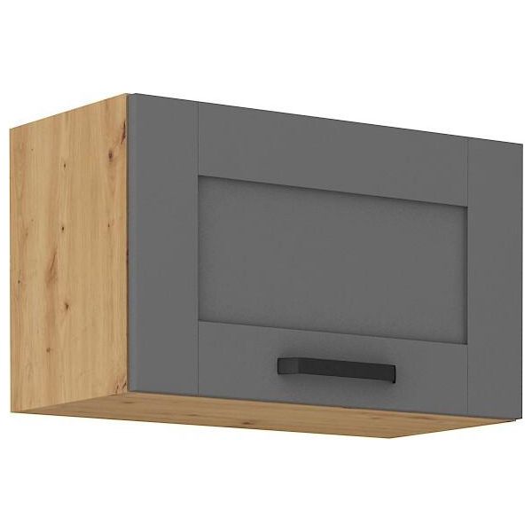 Armadietto Per Cappa Aspirante Laili - Larghezza 60 Cm, Grigio / Rovere Artisan-image
