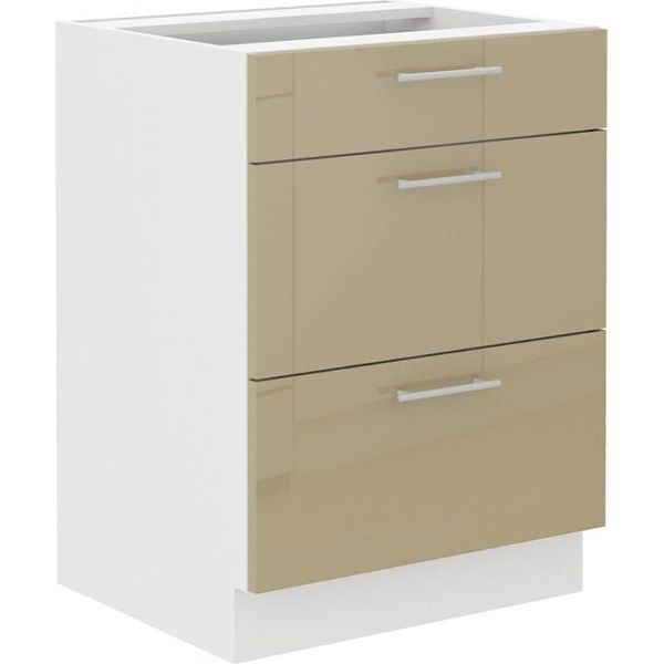 Armadietto Con Cassetti Lajla - Larghezza 60 Cm, Cappucino / Bianco-image