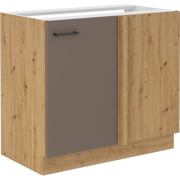 Armadietto Allungato Ad Angolo Balija - Larghezza 105 Cm, Grigio Tartufo / Rovere Artisan-image