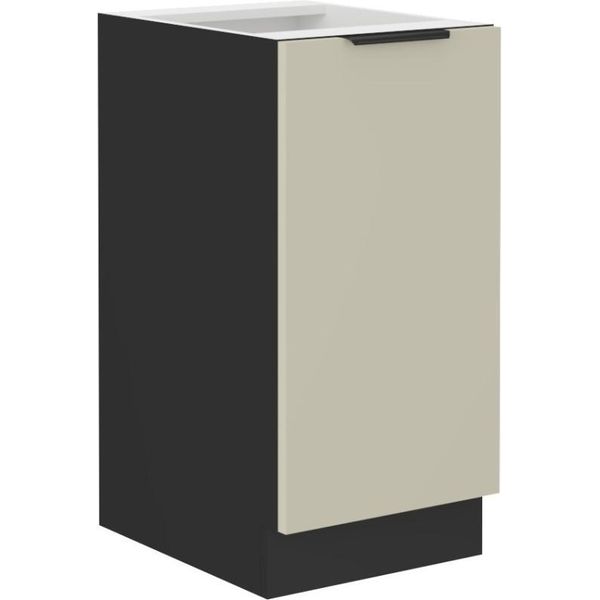 Mobiletto Inferiore Con Anta Singola Agafija - Larghezza 40 Cm, Cashmere / Nero-image
