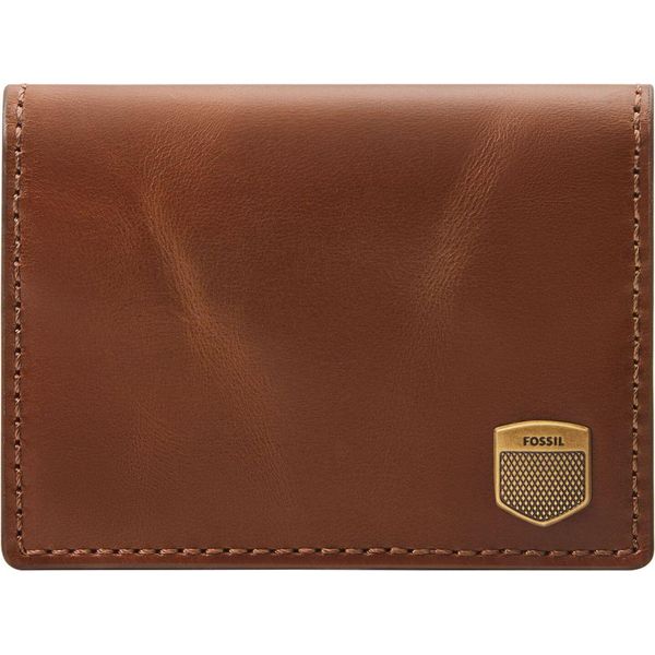 Fossil Pelle Porta Carte Di Credito Hayes Card Bifold Brown Marrone-image