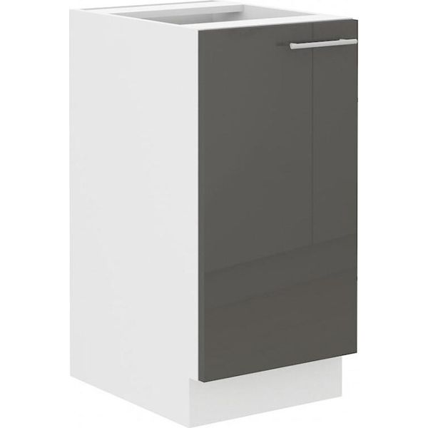 Armadietto Inferiore Ad Anta Singola Lajla - Larghezza 40 Cm, Grigio / Bianco-image