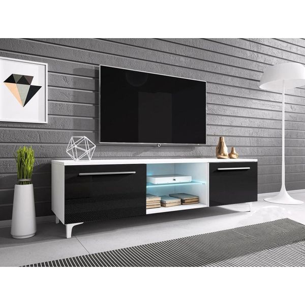 Tavolino Per Tv Kerri - Bianco / Nero-image