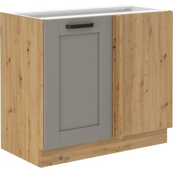 Armadietto Allungato Ad Angolo Laili - Larghezza 105 Cm, Grigio Chiaro / Rovere Artisan-image
