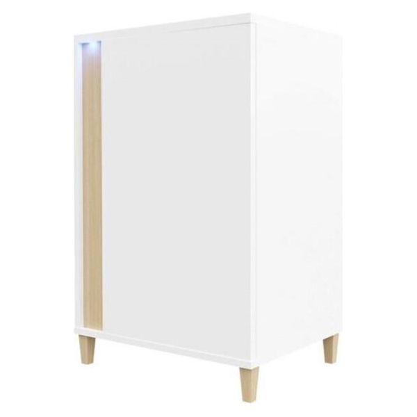 Cassettiera Stretta Con Ante Anina - Bianco / Rovere Wotan-image