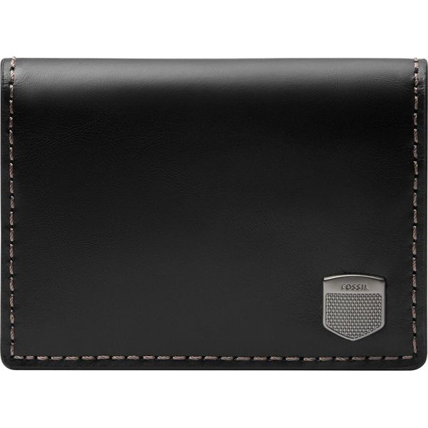 Fossil Pelle Porta Carte Di Credito Hayes Card Bifold Black Nero-image