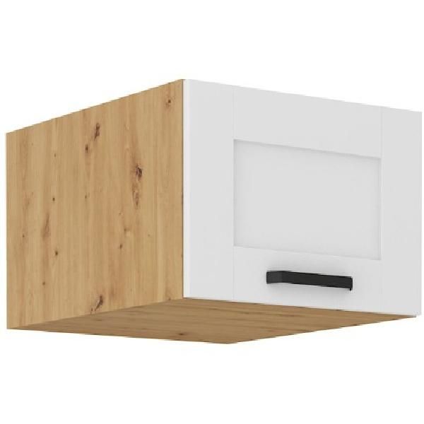 Pensile Con Ante Battenti Laili - Larghezza 50 Cm, Bianco / Rovere Artigianale-image