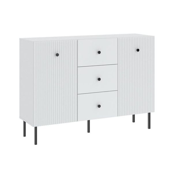 Cassettiera Combinata Larga Haskel 1 - Bianco + Nero-image