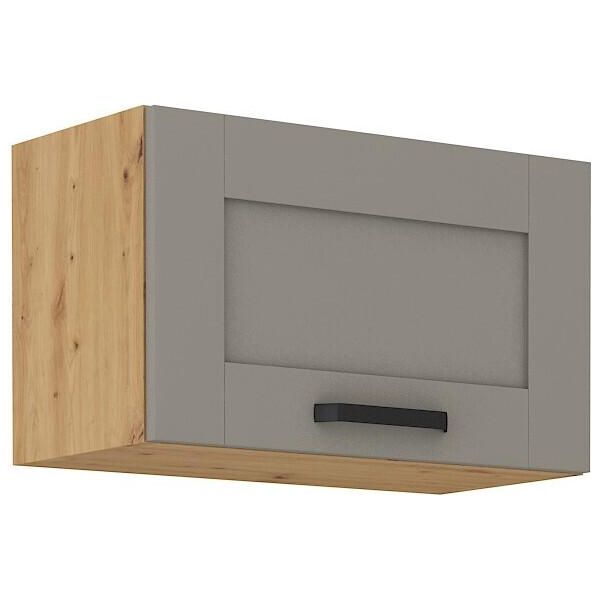 Armadietto Per Cappa Aspirante Laili - Larghezza 60 Cm, Grigio Chiaro / Rovere Artisan-image