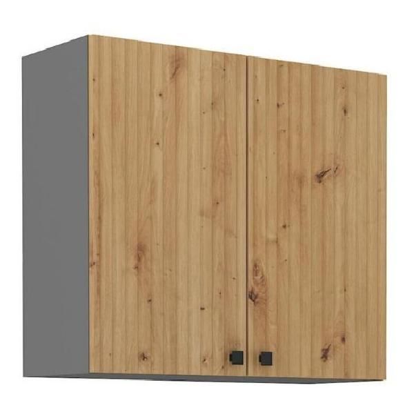 Mobile Cucina Superiore Nomin - Larghezza 80 Cm, Rovere Artigianale / Antracite-image