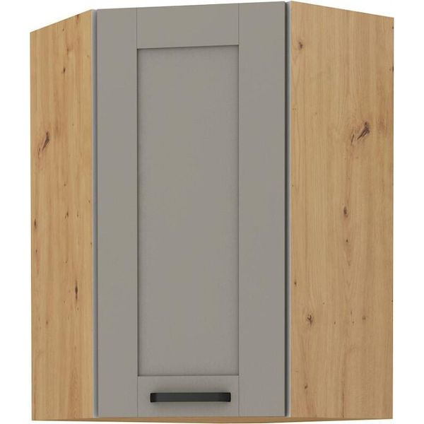 Armadietto Alto Ad Angolo Laili - 60X60 Cm, Grigio Chiaro / Rovere Artisan-image