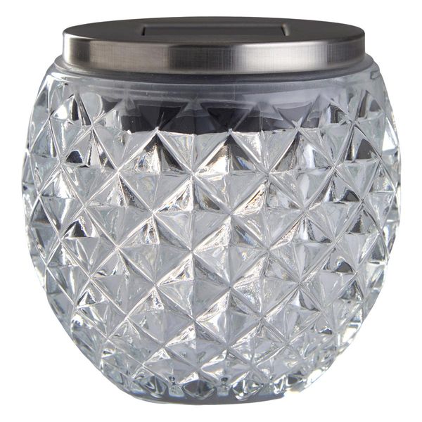 Kynast Garden Lanterna Solare In Vetro Cristallo 1 Led Bianco Caldo H 10 Cm-image