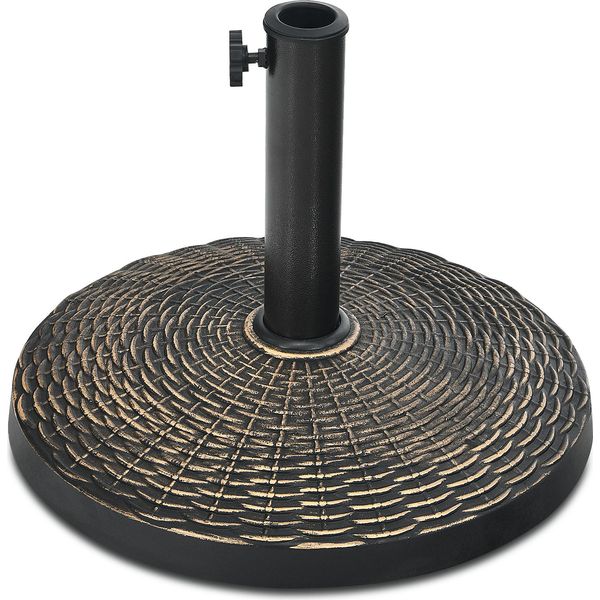 Costway 12 Kg Supporto Per Ombrellone Rotondo In Resina, Robusta Base Per Ombrellone Da Esterno Con Manopola Regolabile-image