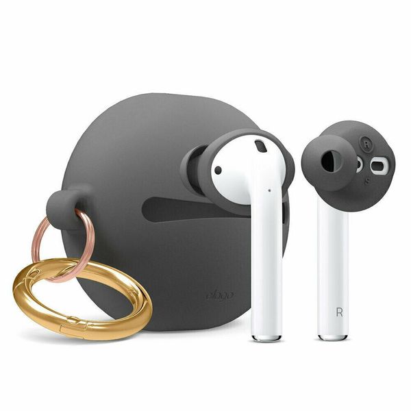 Elago Coprire La Base Degli Auricolari Con Custodia Per Airpods 2 / Airpods 1 Grigio Scuro-image