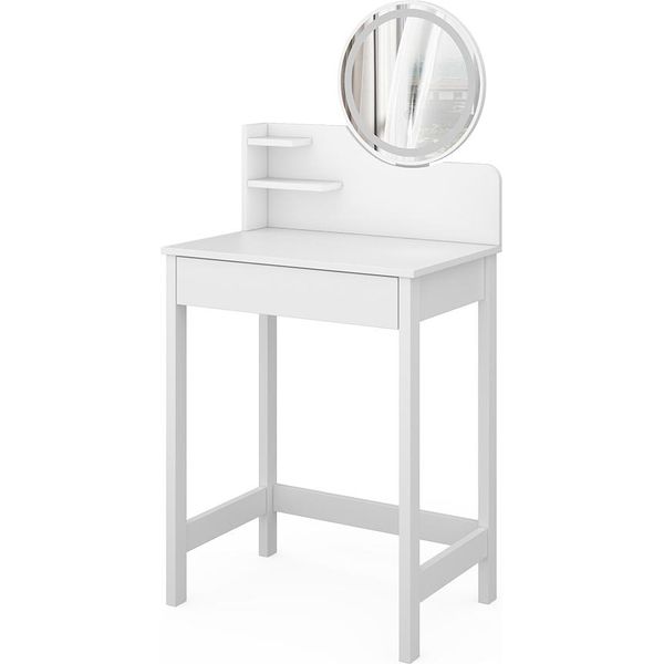 Vicco Tavolo Da Toeletta Surrey, 60 Cm Con Specchio A Led, Bianco-image