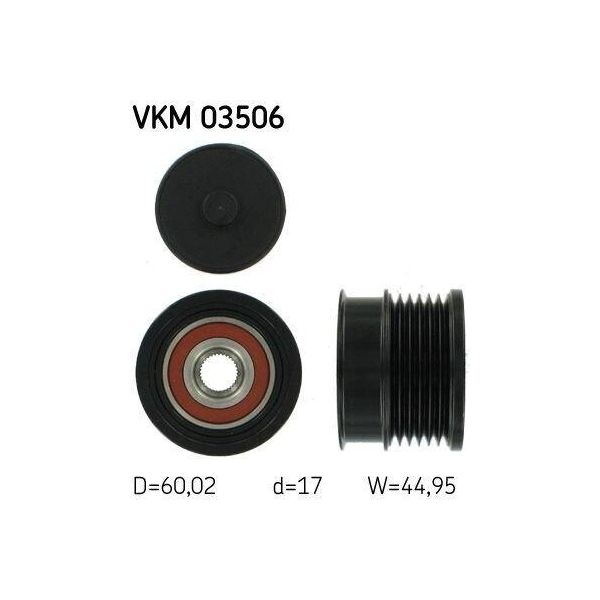 Skf Vkm 03506 - Puleggia Alternatore Oe 12 04 307 Per Signum (Z03), Vectra C (Z02)-image