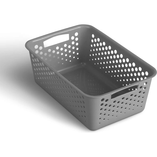 Cestino Portaoggetti 5L Con Manici - Senza Bpa - Organizzatore ( 30 X 20 X 11 Cm / Antracite ) - Cestino Per Bagno Cucina Camera Da Letto, Cestino Per La Casa-image