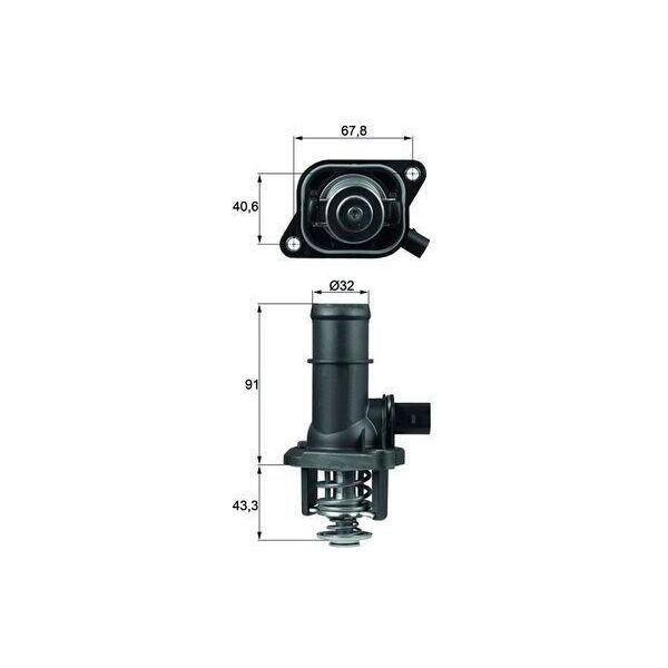 Mahle Ti 16 105 - Termostato Liquido Di Raffreddamento Oe 06A121114 Per A3 (8L), Octavia I (1U), Bora (1J), Golf Iv (1J), Golf V (1K), Polo (6V), Touran (1T)-image