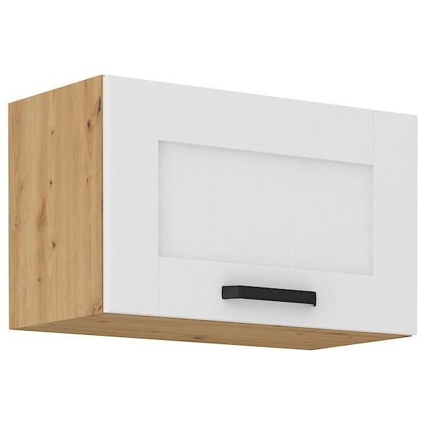 Armadietto Per Cappa Aspirante Laili - Larghezza 60 Cm, Bianco / Rovere Artisan-image