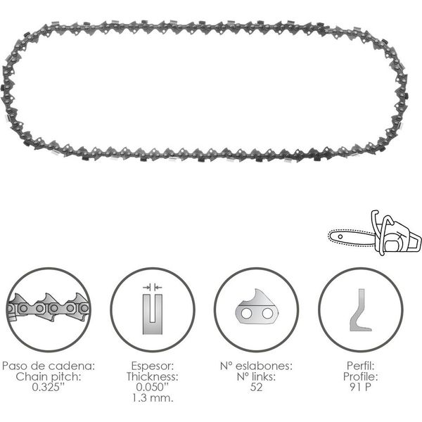 Catena Per Motosega 0,325" / 0,050"" 1,3 Mm / 66 Maglie / 91 P"-image