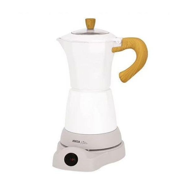 Caffettiera Elettrica Per Caffè Espresso Jocca, Bianca, Fino A 6 Tazze, Con Testina Rotante A 360°, Cordless-image