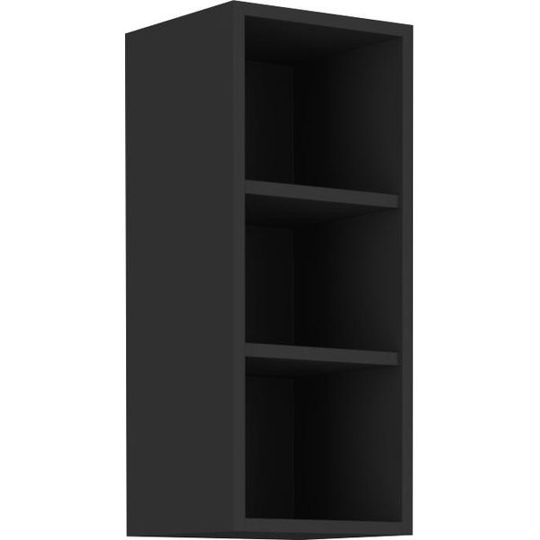 Armadietto Superiore Aperto Agafija - Larghezza 30 Cm, Nero-image