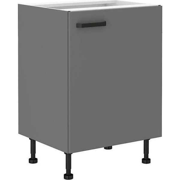 Mobiletto Inferiore A Un'anta Nelja - Larghezza 60 Cm, Antracite-image