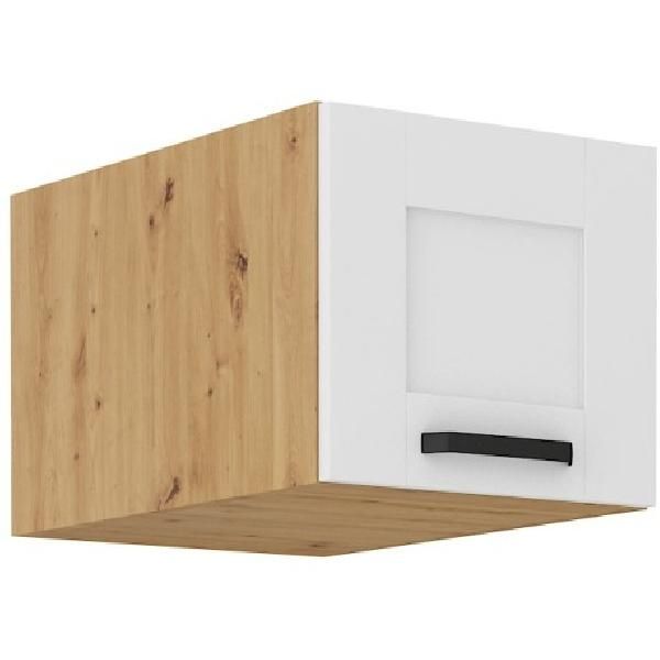Pensile Con Ante Battenti Laili - Larghezza 40 Cm, Bianco / Rovere Artigianale-image