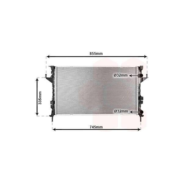 Van Wezel 43002291 - Radiatore Oe 8200008766, Raffreddamento Motore Per Clio Ii, Laguna Ii, Vel Satis (BJ0)-image