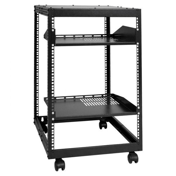Rack Server 15U Con Montaggio Indipendente O A Parete, Profondità Regolabile Da 15''A 40'', Telaio Aperto, Rack Av A 4 Colonne Con Rotelle - Rack Server Di Rete Per L'intera Infrastruttura It-image