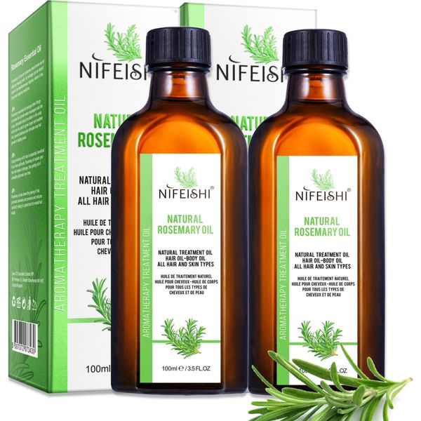 Olio Di Rosmarino Puro Olio Essenziale Naturale Cura Dei Capelli Cura Della Pelle Sopracciglia Ciglia, 2X 100Ml-image
