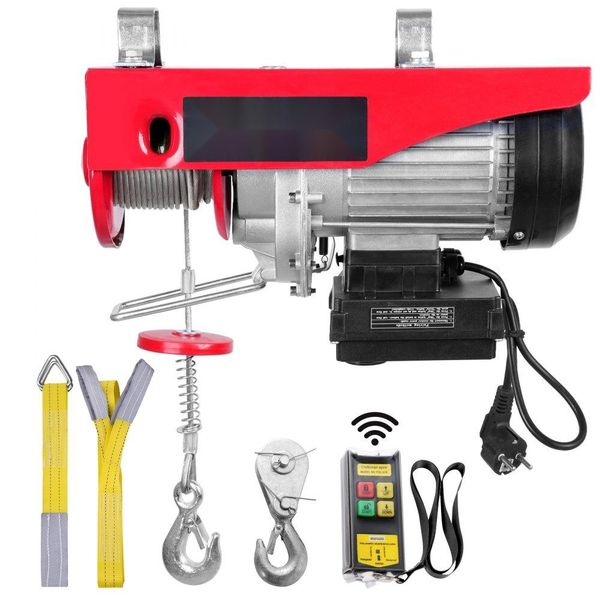 Argano Elettrico A Fune - Da 500 Kg A 1000 Kg - 12 M Di Altezza Di Sollevamento - Argano Motorizzato 1600 W - Motore In Rame - Blocco Puleggia - Velocità Di Sollevamento 10 M/Min - Telecomando Senza Fili - Paranco A Fune - Paranco A Catena-image