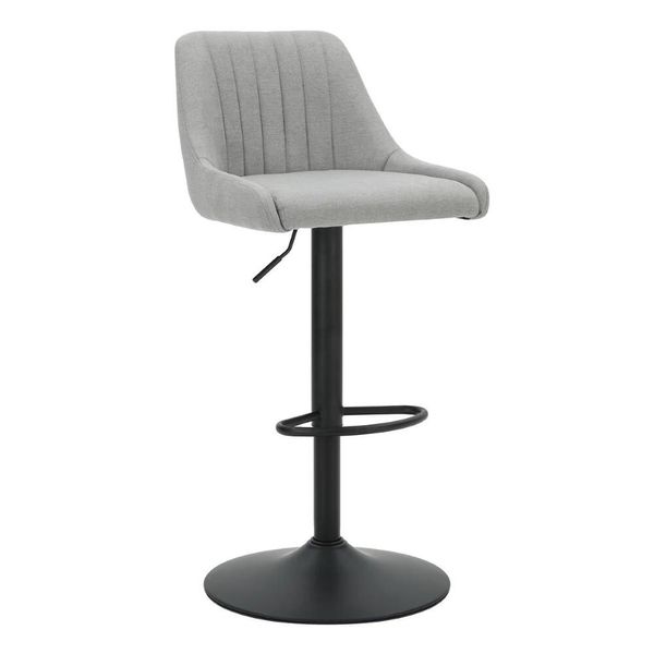 Sedia Da Bar Casa Dolce Neda, Grigio, 46X51X91-111 Cm, Imbottita, Girevole E Regolabile In Altezza, Carico Massimo 120 Kg-image