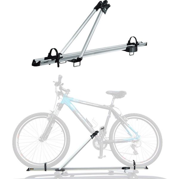 Portabiciclette Portabiciclette Da Tetto Fino A 17 Kg Alluminio Argento Portabiciclette-image