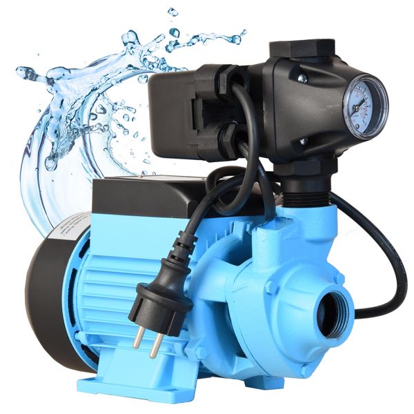 Pompa Dell'acqua Qb 60 Con Moderno Pressostato Al Serbatoio - Pompa Da Giardino (370 W, 2100 L/H, Prevalenza 39 M) - Pressostato Di Controllo Della Pompa - Acquedotto Domestico-image