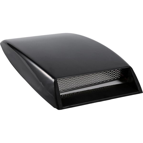 1X Universale Auto Decorativo Flusso D'aria Aspirazione Scoop Bonnet Vent Cover Cappuccio Nero-image