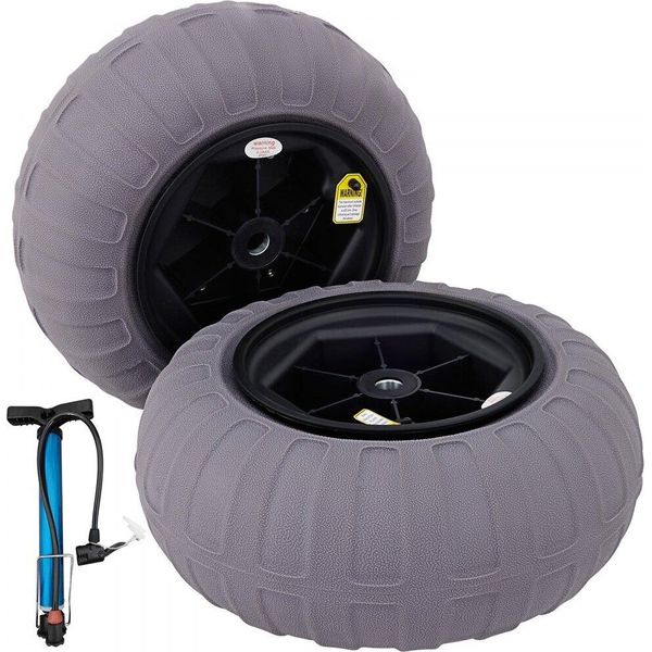 15,7 Pollici - Pneumatici Per Ruote A Palloncino - Ruote Di Ricambio Per Carrello Da Spiaggia In Tpu - Pneumatici Per Sabbia A Palloncino - Portata 80 Kg - 2-3 Psi - Bassa Pressione - Per Carrelli Per Kayak, Carrelli Per Canoe, Carrelli Da Spiaggia, Carrelli Da Giardino E Carrelli Per La Pesca - Set Di 2-image