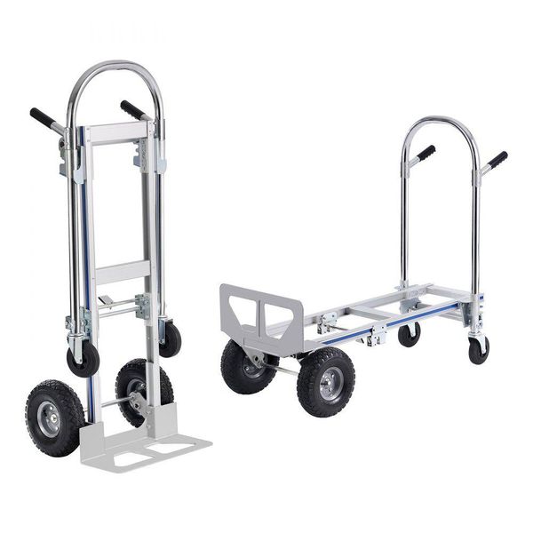 Carrello Portasacchi Pieghevole 2 In 1 Capacità Di Carico 249/363 Kg Carrello Di Trasporto In Lega Di Alluminio E Acciaio Al Carbonio - Carrello Portasacchi ↔ Carrello A Pianale Carrello Per Operazioni Di Carico E Trasporto All'interno E All'esterno Di Edifici-image