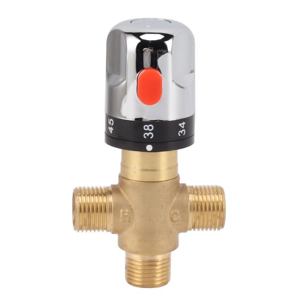Valvola Di Miscelazione Termostatica, Valvola Di Miscelazione Per Doccia In Ottone, Valvola Di Controllo Della Temperatura Dell'acqua Calda E Fredda Per I Lavandini Del Bagno-image