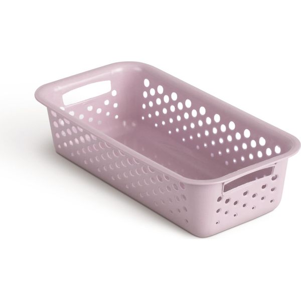 Cestino Portaoggetti 0,7L Con Manici - Senza Bpa - Organizzatore ( 20 X 10 X 5 Cm / Rosa ) - Cestino Per Bagno Cucina Camera Da Letto, Cestino Per La Casa-image