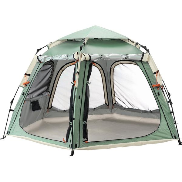 Qunature Tenda Pop-Up Tenda Da Campeggio 2 Persone Tenda Pop-Up Impermeabile Antivento Pieghevole Con Rimovibile, Automatico Rapido Set-Up Tenda, Verde Chiaro-image